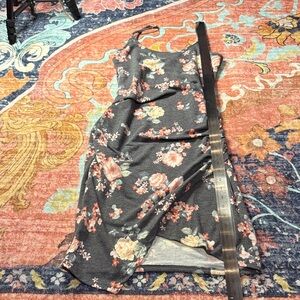 Leith Charcoal Floral Midi Dress